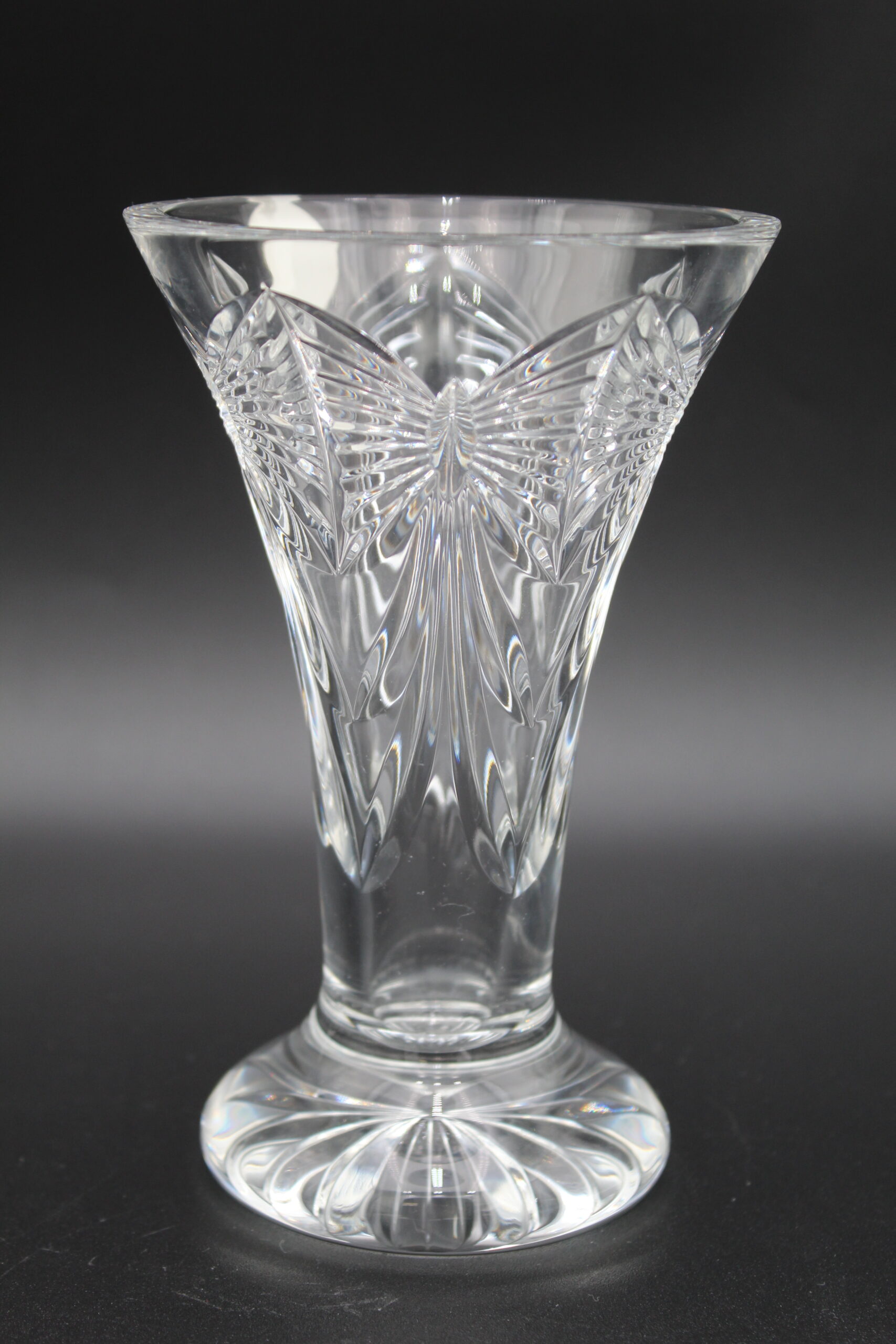 6" Waterford Crystal Vase “Best Wishes” Butterfly Hope Chest Thrift Store